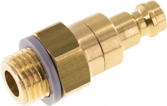 Kupplungsstecker (NW5) G 1/4"(AG), Messing, beidseitig absperrend