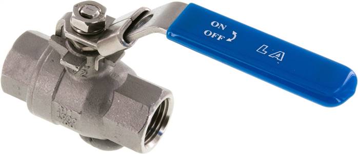 Edelstahl-Kugelhahn, leicht, G 1/2", 0 bis 63bar