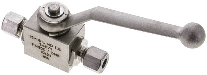 Hochdruck-Kugelhahn, Edelstahl, 8 L (M14x1,5), -0,999 bis 315bar