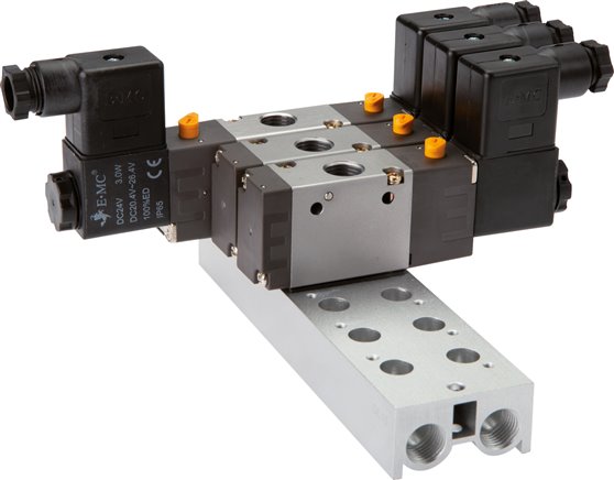 Mehrfachanschlussplatte (2-fach) für 3/2-Wege Ventile zu V 33-2