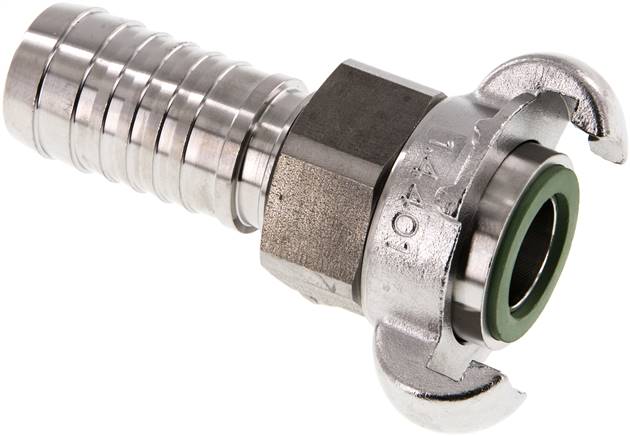 Sicherheits-Kompressorkuppl. 25 (1") mm Schlauch, Edelstahl