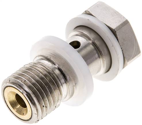 Drosselhohlschraube G 1/4", abluftregelnd (B), Schlitzschraube (mit Schraubendreher einstellbar)