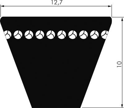 Schmalkeilriemen flankenoffen, formgezahnt XPA 12,7x10 (2.000mm