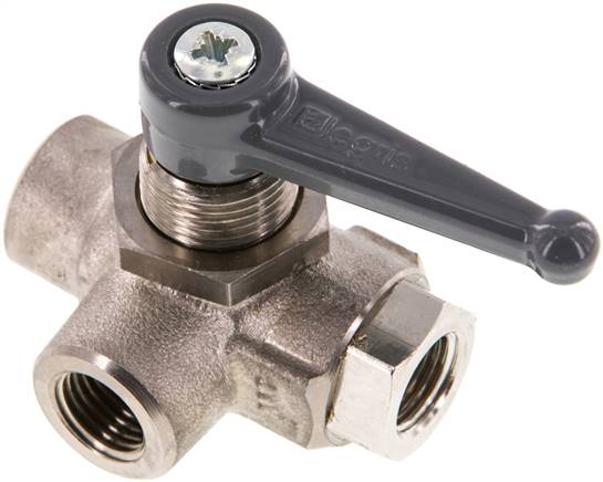 3-Wege Kugelhahn, Messing, L-Bohrung, G 1/4", PN 20