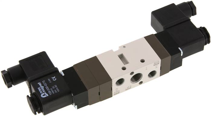 5/3-Wege Magnetventil, G 1/4" (Abluft G 1/8"), Mittelstellung belüftet, 24 V AC