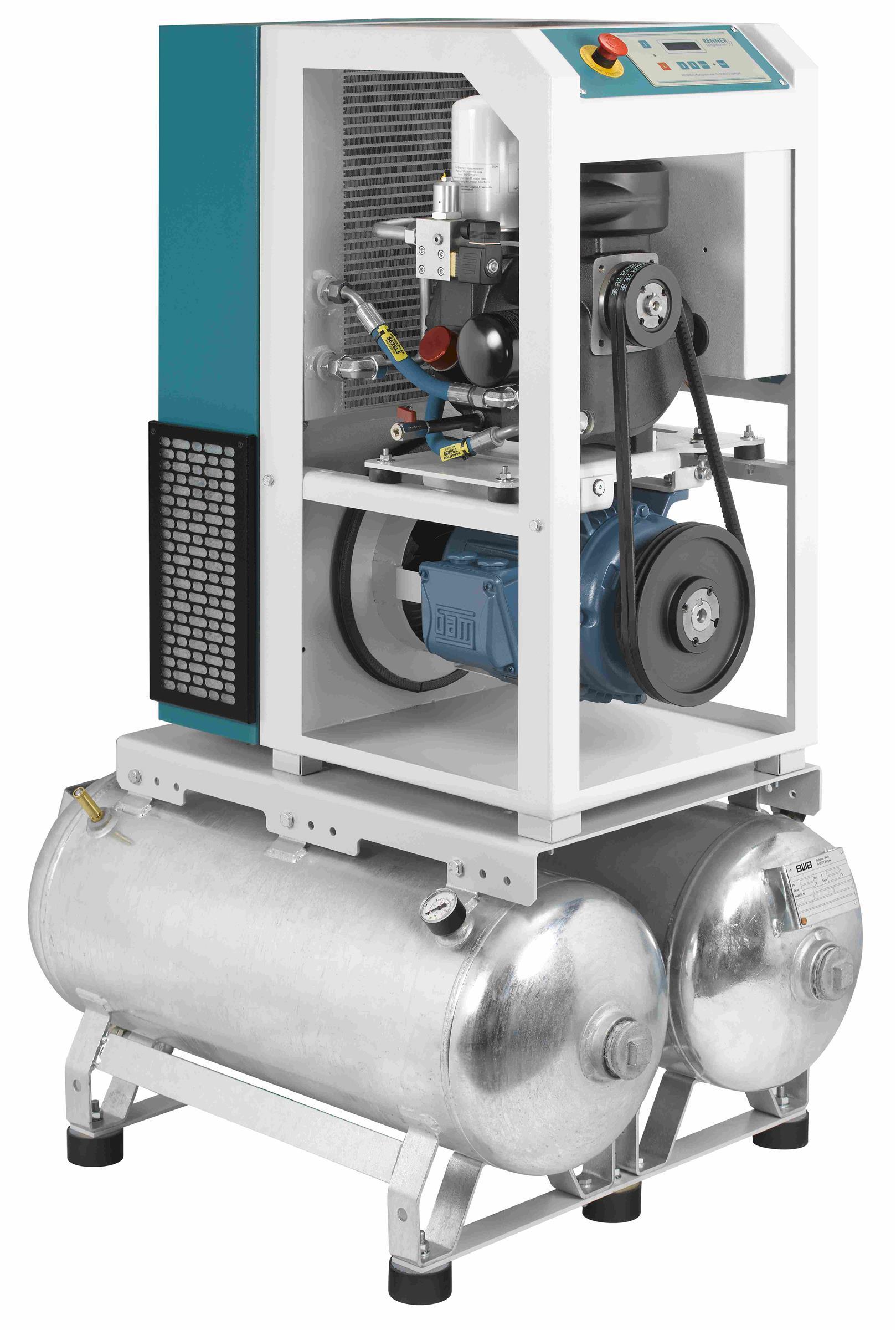 RENNER-Kompressor RSDF-PRO 7,5 auf 2x90 Liter Behälter- frequenzgeregelter Schraubenkompressor