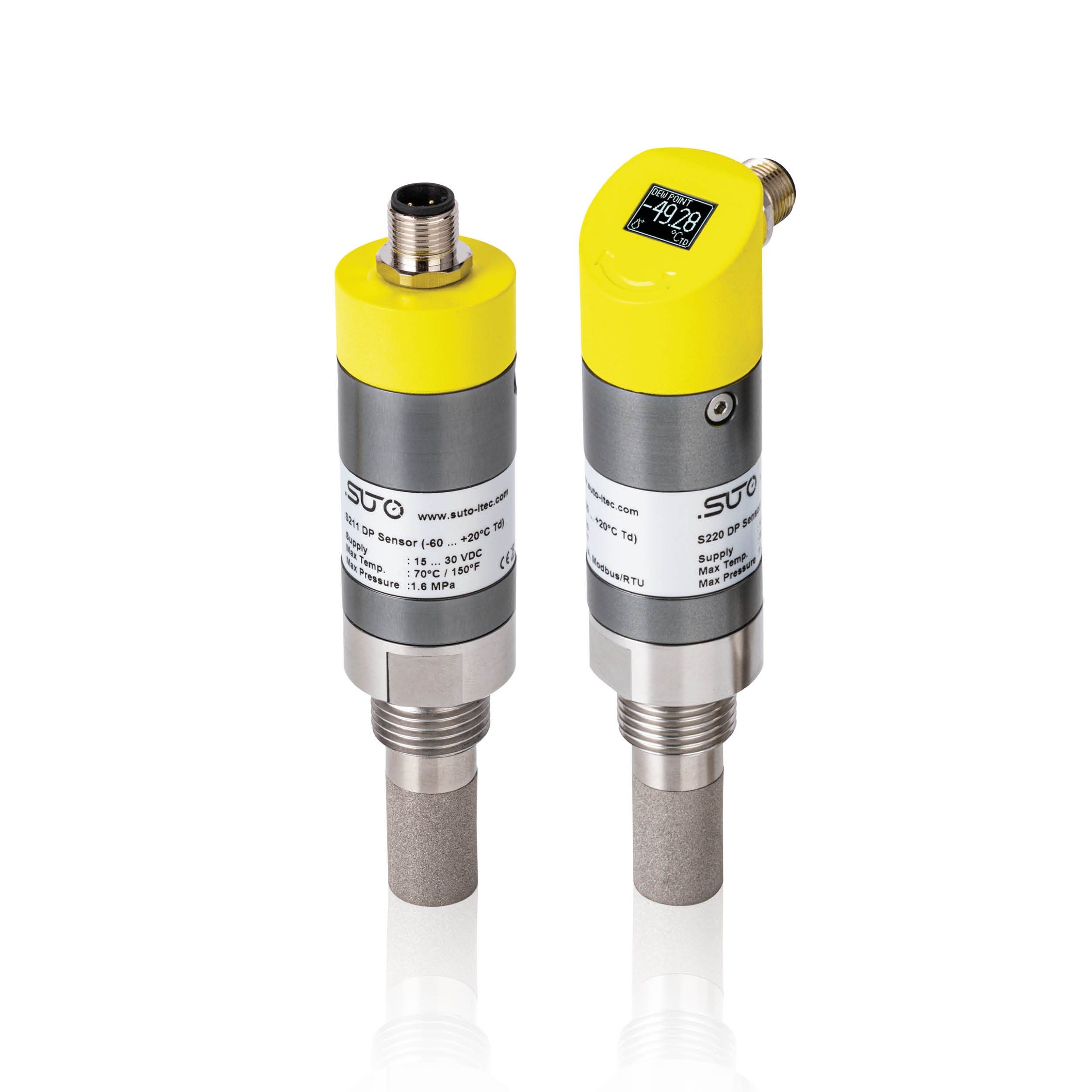 S220 Taupunktsensor für Druckluft und Gase, -100…+20 °C Td, Drucksensor 16 bar, OLED-Display
