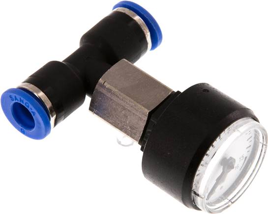 Manometer 0 - 16bar, 6mm Schlauch, IQS-Standard