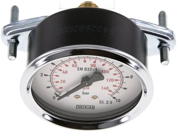 Einbaumanometer, 3-kant-Frontring, 63mm, 0 - 10 bar