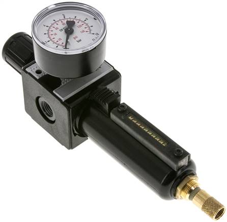 MULTIFIX Filterregler, G 1/4", 0,2 - 6bar, Baureihe 1, Metallbehälter, Kondensatablass automatisch