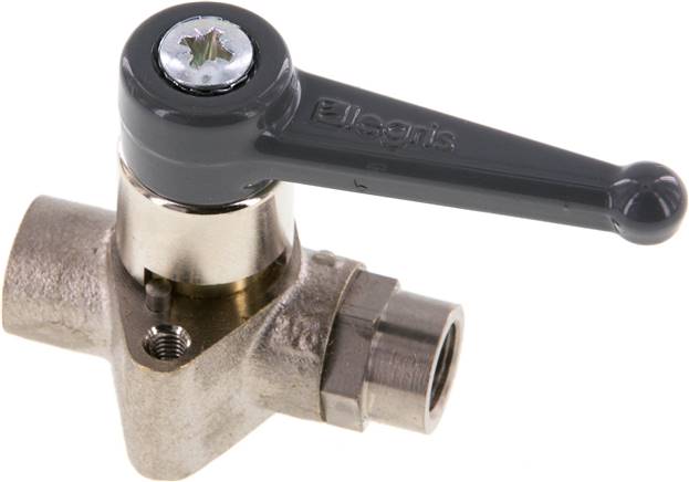 Messing-Kugelhahn, G 1/8", PN 40, Befestigungsgewinde M 4