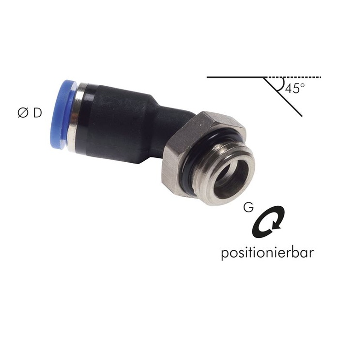 Attacco a spina 45° G 1/4"-10mm, standard IQS