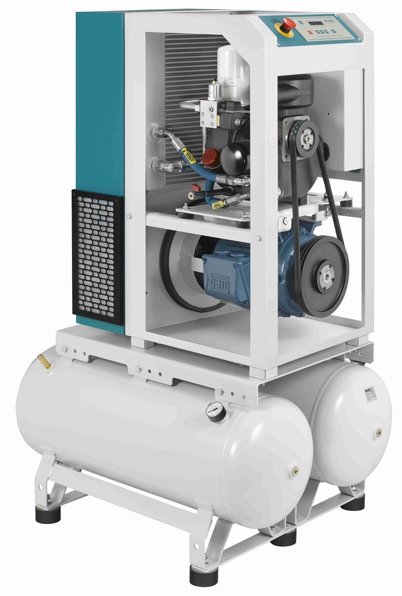 Compressore RENNER RSDF-PRO 5.5 su serbatoio da 2x90 litri - compressore a vite a controllo di frequenza