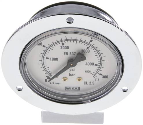 Einbaumanometer (CrNi/Ms), Frontring, 63mm, 0 - 315 bar