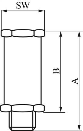 Schlauchbruchsicherung G 1/2" (Innengewinde / Außengewinde)