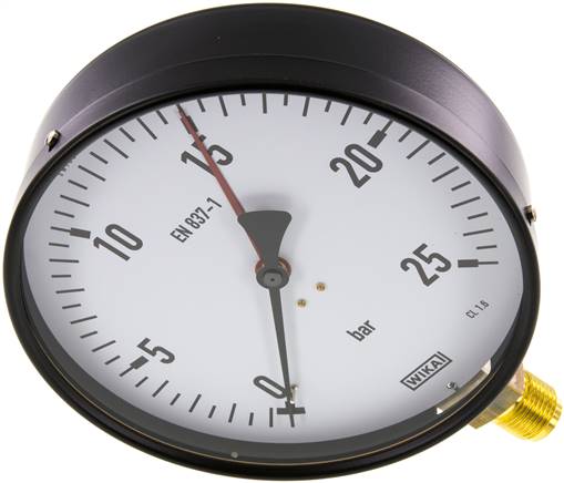 Manometer senkrecht, 160mm, 0 - 25 bar