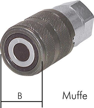 Flat-Face-Kupplung ISO 16028, Muffe Baugr. 4, G 3/4"(IG)