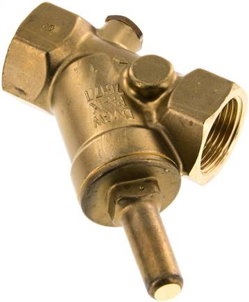 Schrägsitz-Rückschlagventil, Rp 1", PN 16 / FKM-Dichtung, Messing