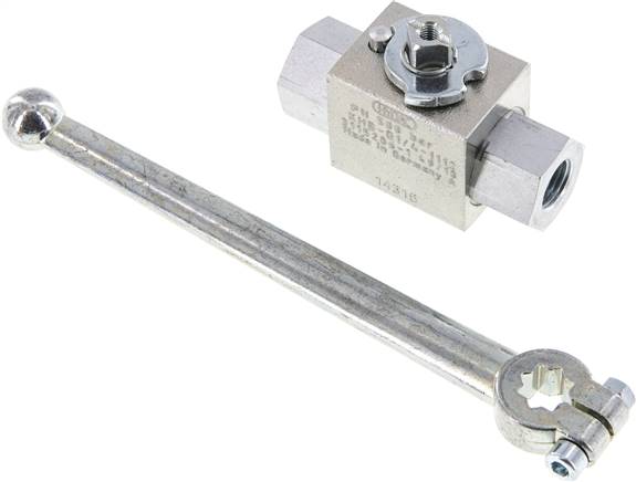 Hochdruck-Kugelhahn, Stahl, G 1/4", 0 bis 500bar