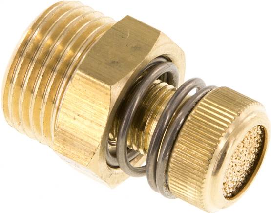 Drosselschalldämpfer G 1/2", Messing, Rändelschraube