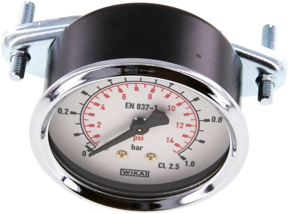 Einbaumanometer, 3-kant-Frontring, 63mm, 0 - 1 bar