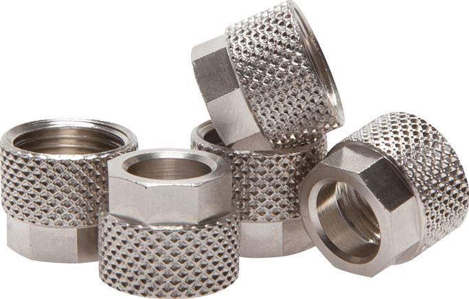 CK-Überwurfmutter 6x4mm(M 8 x 0,75), Messing vernickelt