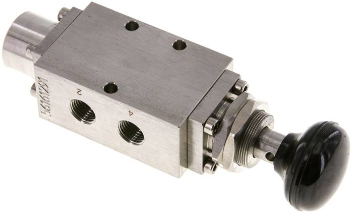 5/2-Wege Tasterventil, G 1/4" , Federrückstellung