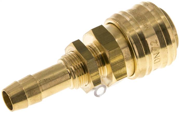 Schott-Schnellkupplung (NW7,2) 10mm Schlauch, Messing, für Stecker beidseitig absperrend
