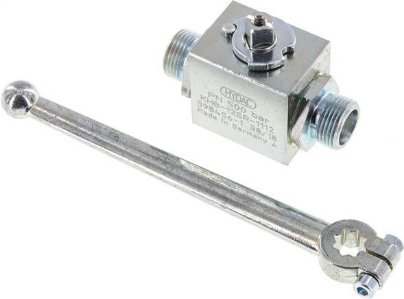 Hochdruck-Kugelhahn, Stahl, 12 S (M20x1,5), 0 bis 500bar