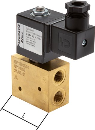 3/2-Wege Vakuumventil (NC), G 1/4", -0,9 bis 8bar, 230 V AC