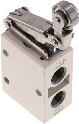 3/2-Wege Endschalter G 1/4", Stahl-Leerrücklaufrolle (kugelgelagert)