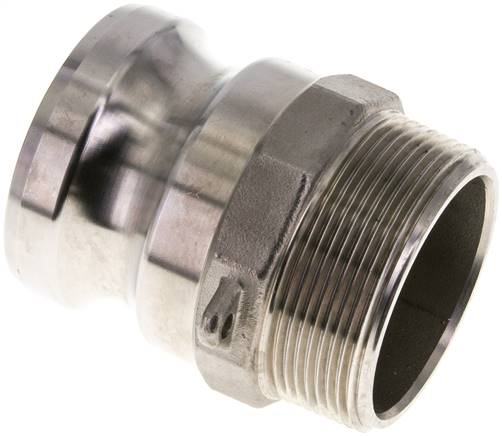Kamlock-Stecker (F) NPT 2"(AG), Edelstahl (1.4408)
