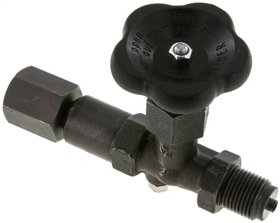 Manometer-Absperrventil G 1/2" Drehbare Muffe - Zapfen mit Schaft für Messgeräte