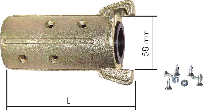 Sandstrahlkupplung Temperguss verzinkt, Schlauch 42x60 mm