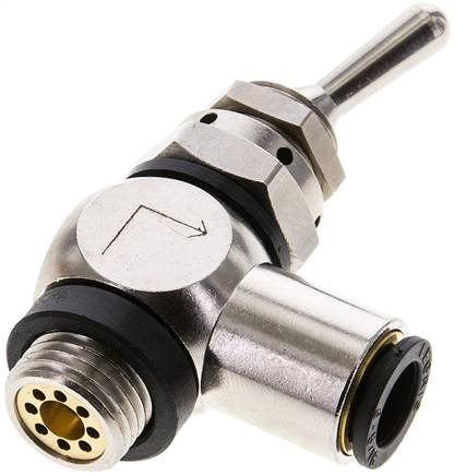 Kipphebelventil 3/2-Wege, Druckeingang: Hohlschraube, 8 mm (außen)-G 1/4" (AG)