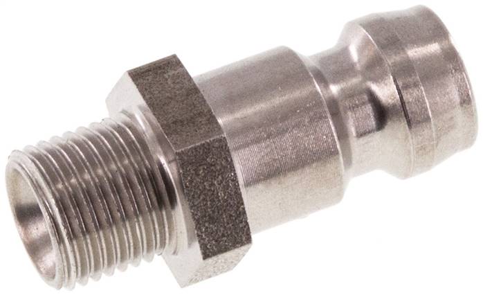 Temperierkupplungsstecker 9mm Zapfen,M 8x0,75(AG), Edelstahl