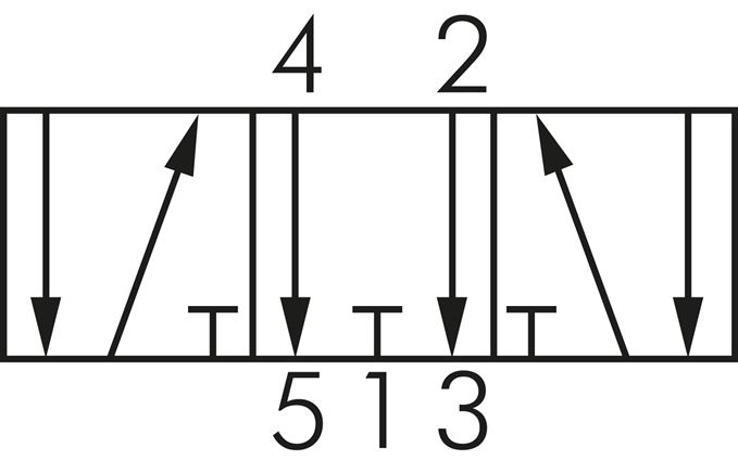 5/3-Wege (Mittelstellung entlüftet)-Fußventil, G 1/4", Raste
