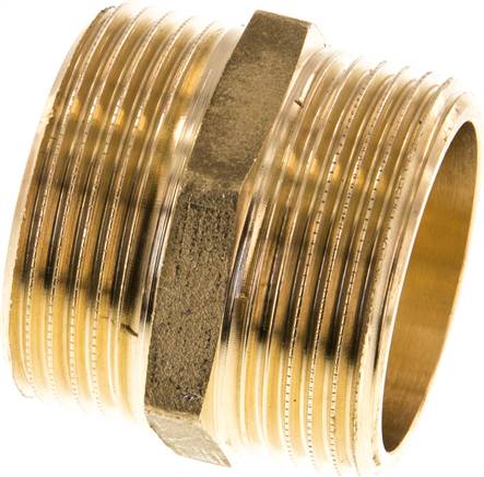 Doppelnippel G 1-1/4"-G 1-1/4", Messing/Rotguss