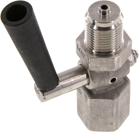 Manometer-Absperrhahn G 1/2" Muffe - Zapfen, 1.4571, ohne Prüfanschluss