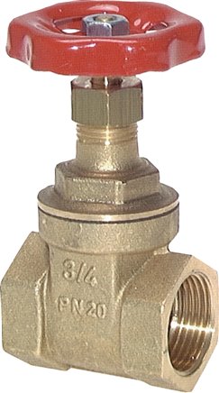 Muffen-Absperrschieber, Messing, G 3/8", PN 20