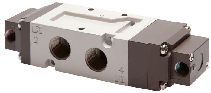 5/3-Wege Pneumatikventil, G 3/8" (Pilot G 1/8"), Mittelstellung entlüftet