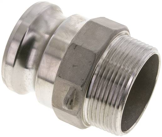 Kamlock-Stecker (F) NPT 2-1/2"(AG), Edelstahl (1.4408)