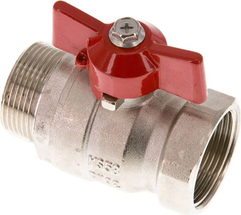 Messing-Kugelhahn, Eco-Line, R 1-1/4" / Rp 1-1/4", 0 bis 25bar -Eco-Line, Knebelgriff