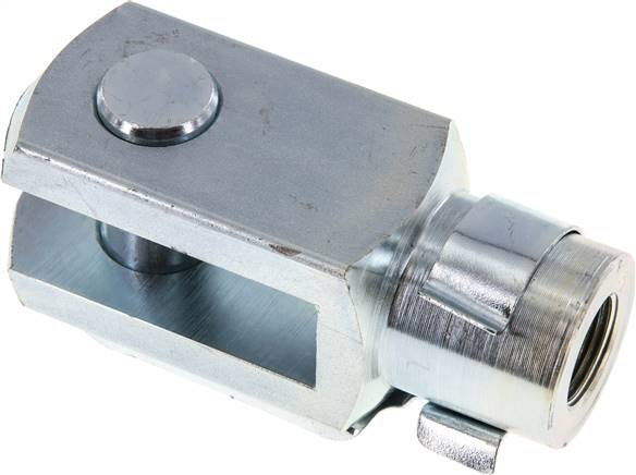 Gabelkopf mit Bolzen M 20 x 1,5, Stahl verzinkt