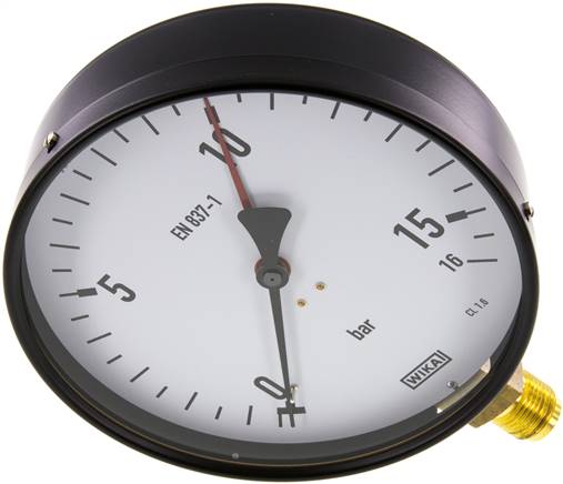 Manometer senkrecht, 160mm, 0 - 16 bar