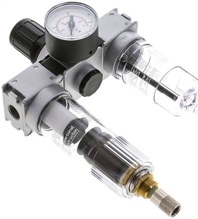 MULTIFIX Wartungseinheit (0), 3-tlg., G 1/4", 0,5 - 10 bar, Kondensatablass automatisch (drucklos geschlossen)