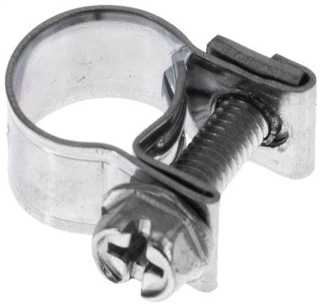 9mm Mini-Schlauchschelle, 9 - 11mm, Stahl verzinkt (W1)