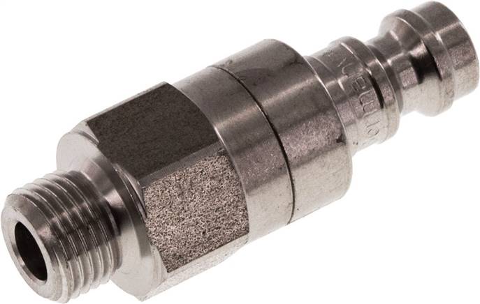 Kupplungsstecker (NW5) G 1/8"(AG), Edelstahl, beidseitig absperrend
