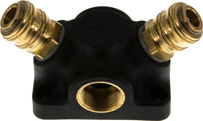 Wanddose mit G 3/4" (IG) und 2 Standard-Schnellkupplungen NW7,2