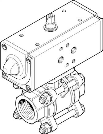FESTO VZBA-3/8"-GG-63-T-22-F0304-V4V4T-PP15-R-90-C (1809652) Kugelhahn-Antriebseinheit
